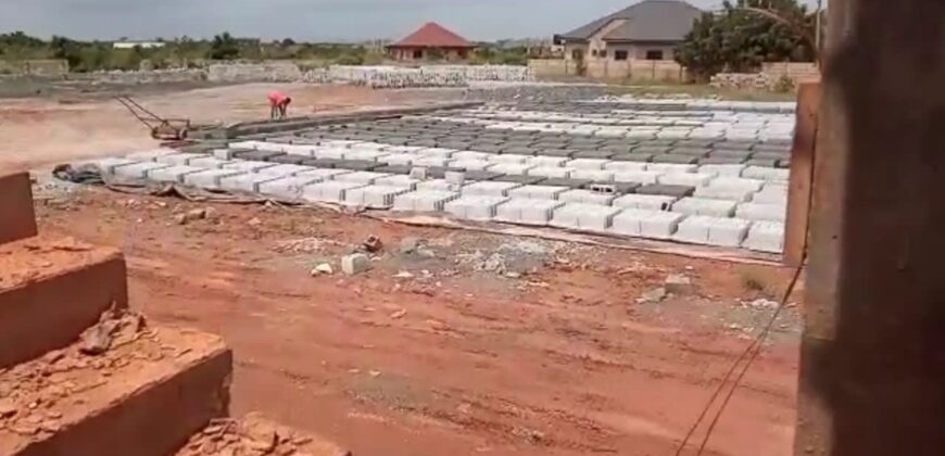 1.231 Acre landed property || uncompleted shop || block factory for sale at Oyibi