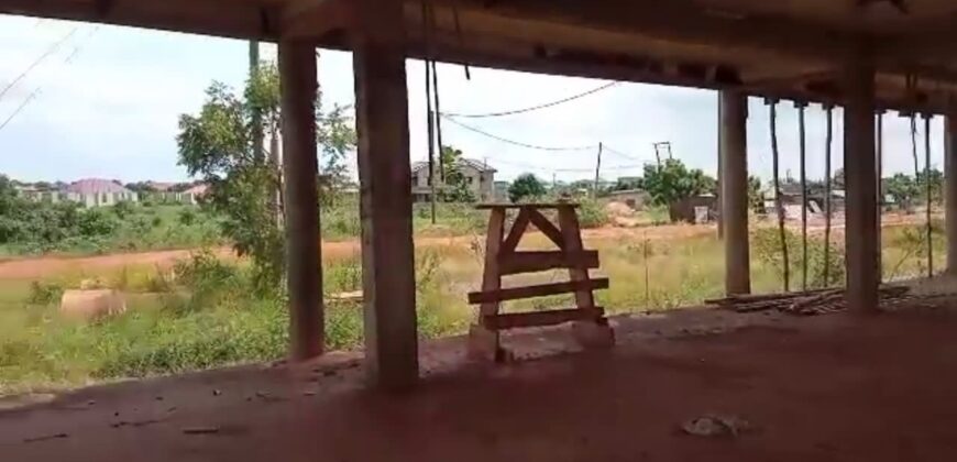 1.231 Acre landed property || uncompleted shop || block factory for sale at Oyibi