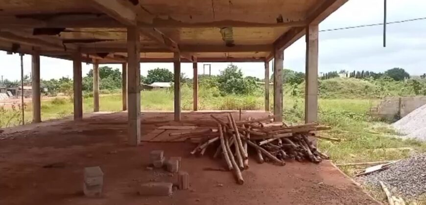 1.231 Acre landed property || uncompleted shop || block factory for sale at Oyibi